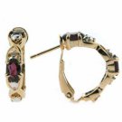 18K Gold over Sterling Silver Garnet & Diamond Accent X & O Earrings EG4290G