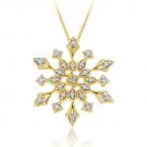 18K Gold over Sterling Silver Genuine Diamond Accent Snowflake Pendant PG11159