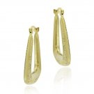 18K Gold Over Sterling Silver Greek Key Hoop Earrings EG11052