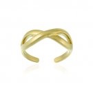 18K Gold Over Sterling Silver Infinity Design Toe Ring TRG11465