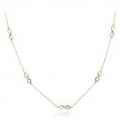 18K Gold over Sterling Silver Infinity Station Necklace NG13469