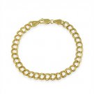 18K Gold over Sterling Silver Italian Double Link Bracelet BG1169-8
