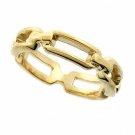 18K Gold over Sterling Silver Link Style Ring Size 8 RG4537-8