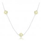 18K Gold over Sterling Silver Love Knot Flower Chain Necklace NT13476