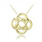 18K Gold over Sterling Silver Love Knot Flower Necklace PG13476