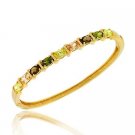 18K Gold over Sterling Silver Multi-Colored CZ S Design Bangle Bracelet BAG9649MZ