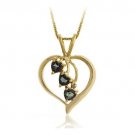 18K Gold over Sterling Silver Mystic Topaz Three Stone Heart Pendant PG5060GMT