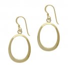 18K Gold Over Sterling Silver Open Oval Dangle Earrings EG10201