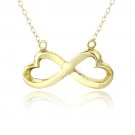 18K Gold over Sterling Silver Polished Infinity Heart Necklace PG13539
