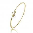 18K Gold over Sterling Silver Polished Love Knot Bangle Bracelet BAG13475