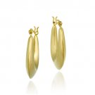 18K Gold over Sterling Silver Puffed Hoop Earrings HG4801