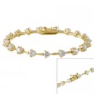 18k Gold over Sterling Silver Round CZ Tennis Bracelet BG4491