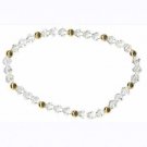 18K Gold over Sterling Silver Swarovski Elements Stretch Bracelet 2238