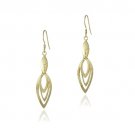 18K Gold over Sterling Silver Three Marquise Dangle Earrings EG13074