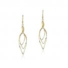 18K Gold over Sterling Silver Three Marquise Twist Dangle Earrings EG13072