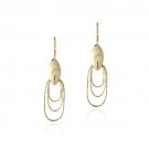 18K Gold over Sterling Silver Three Oval Dangle Earrings EG13071