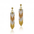 18K Gold over Sterling Silver Tri Color Chevron Link Earrings ET4730