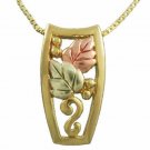 18K Gold over Sterling Silver Tri Color Leaf Necklace 2257