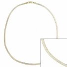 18K Gold over Sterling Silver Two Tone Flat Chain Necklace NT7055