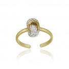 18K Gold over Sterling Silver Two-Tone Flip Flop Toe Ring TRT11875