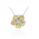 18K Gold over Sterling Silver Two-Tone Flower Slide Pendant PT11539
