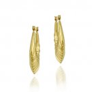 18K Gold over Sterling Silver V Shaped Hoop Earrings HG4794