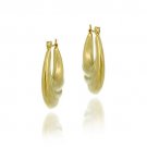 18K Gold over Sterling Silver Vintage Style Hoop Earrings HG4799