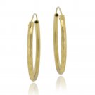 18K Gold Plated Brass 35mm Hammered Hoop Earrings HBG12060
