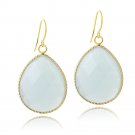 18K Gold Plated Caribbean Mist Glass Fashion Teardrop Earrings EGBR13515LBL