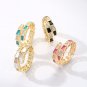18K Gold Plated Cubic Zirconia Open Band for Women black
