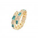 18K Gold Plated Cubic Zirconia Open Band for Women green