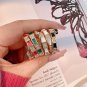 18K Gold Plated Cubic Zirconia Open Band for Women green