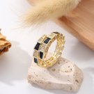 18K Gold Plated Cubic Zirconia Open Band for Women red