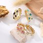 18K Gold Plated Cubic Zirconia Open Band for Women red