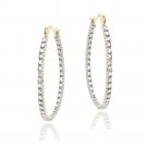 18K Gold Plated Diamond Accent 33mm Hoop Earrings HGBR13122
