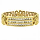 18K Gold Plated Hip Hop Iced CZ Bling Men's Bracelet BG9061