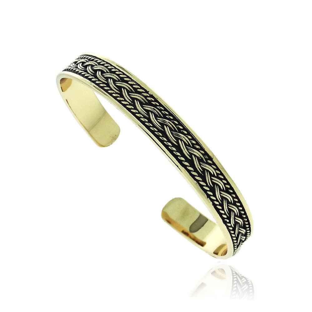 18K Gold Plated Vintage Rope Pattern Bangle Bracelet BAGBR12759