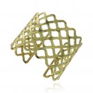 18K Gold Plated Weave Wide Cuff Bangle Bracelet BAGBR12765