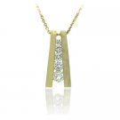 18K Gold- Sterling Silver 5-Stone CZ Journey Pendant PG10064