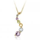 18K Gold- Sterling Silver Multi Color Journey Pendant PG10106M
