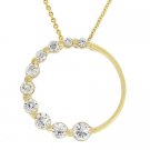 18K Over Sterling Silver CZ Journey Circle Slide Pendant PG10476