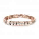 18K Rose Gold 3ct Cubic Zirconia Two-Row Bracelet BRGBR13455