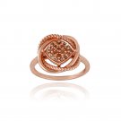 18K Rose Gold over Sterling Silver 1-4ct Red Diamond Love Knot Ring Size 8 RRG13089M21-8
