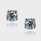 18K Rose Gold over Sterling Silver 1.1ct Blue Topaz Stud Earrings, 5mm ERG12010BT