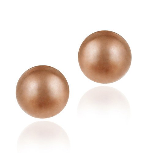 18K Rose Gold over Sterling Silver 10mm Ball Stud Earrings ERG11791