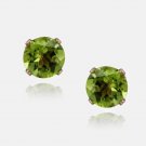 18K Rose Gold over Sterling Silver 2.5ct Peridot Stud Earrings, 7mm ERG12012PD