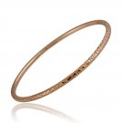 18K Rose Gold over Sterling Silver 3mm Diamond-Cut Bangle BARG11852