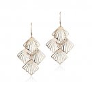 18K Rose Gold over Sterling Silver 4 Seashell Chandelier Earrings ERG13067