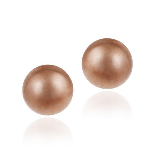 18K Rose Gold over Sterling Silver 6mm Ball Stud Earrings ERG11788
