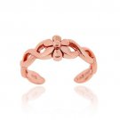 18K Rose Gold over Sterling Silver Braided Daisy Flower Toe Ring TRT4083